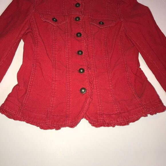 LOFT red, corduroy jacket, size 2 petite - Picture 4 of 13